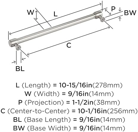 Amerock 10-1/16" Faircrest Satin Nickel Drawer Pull