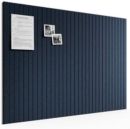 Bumusty 48"x 36" Large Felt Bulletin Board Tiles, Carbon Blue