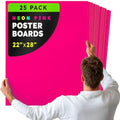 Hygloss Poster Board 22 x 28, 25 Pack Neon Pink, Colored Posterboard
