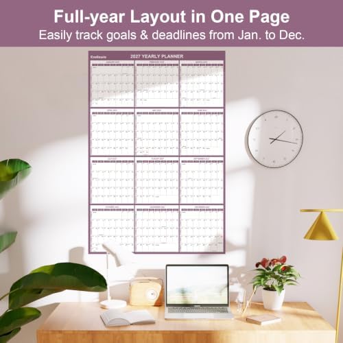 2027 Wall Calendar 32" x 48" Wet & Dry Erase 12 Months Calendar for Wall