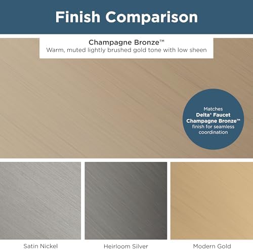 Franklin Brass 10 Pack Champagne Bronze Gold Cabinet Handles 6-5/16 inch (160mm) Kitchen Cabinet Handles and Drawer Pulls for Cupboards and Dressers |Notched Backplate