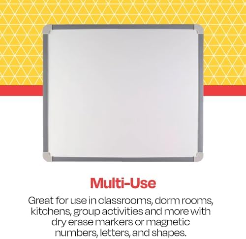 School Smart Large Magnetic Dry Erase Board, Aluminum Frame, 30 x 23 Inches