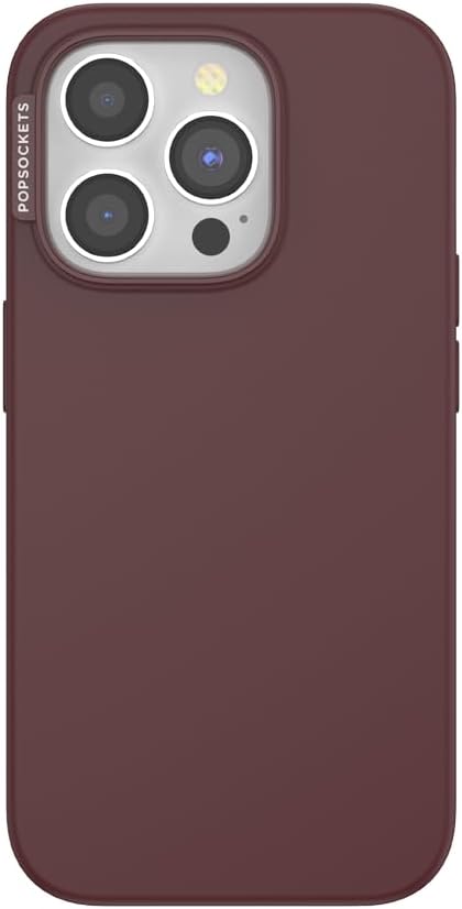 PopSockets iPhone 15 Pro Phone Case with MagSafe, Wireless Charging Compatible, Burgundy - Oxblood