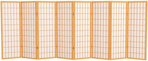 Red Lantern 4 ft. Short Window Pane Shoji Screen - Honey - 8 Panels