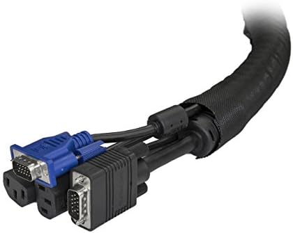 StarTech 6.5' (2m) Cable Management Sleeve, Black, Trimmable (WKSTNCM)
