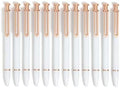 U Brands Monterey Ballpoint Pens, Set of 12, White and Rose Gold, Bold (1.0 mm) Point, Black Ink