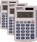 Sharp Calculators EL-243SB 8-Digit Pocket Calculator (Pack of 3)