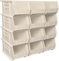 Akro-Mils 30240 AkroBins Plastic Storage Bins, 15"x8"x7", Stone, 12-Pack
