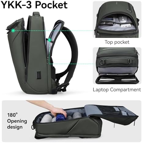 MARK RYDEN Business Backpack for Men, Waterproof High Tech Backpack with Sport Car Shape Design and USB Charging Port, Travel Laptop Backpack Fits 17.3 Inch Notebook