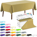CXPSINC 54 Inch X 300 Feet Plastic Table Cover Roll Disposable Tablecloth with Slide Cutter for All Type/Shape Tables | Party, Banquet, Birthdays, Weddings(Gold, 300 Feet)