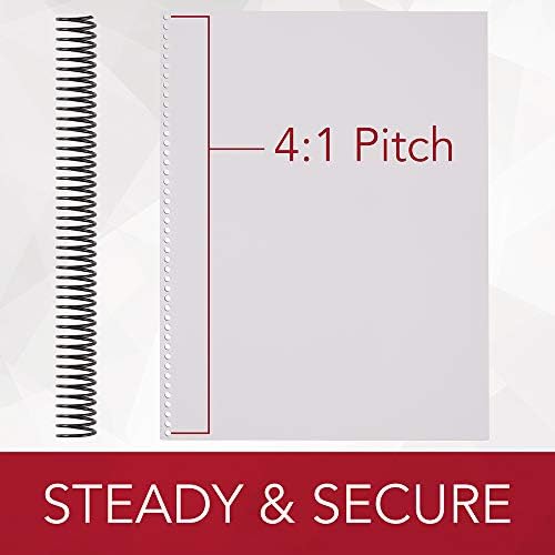 GBC Binding Spines/Spirals/Coils, 18mm, 140 Sheet Capacity, 4:1 Pitch, Color Coil, Black, 100 Pack (9665080)