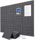 0.47" Thick Felt Wall Tiles 48"x36" Cork Board Alternative 12Pack 11.81"x11.81"Felt Bulletin Board Pin Board with Removable Adhesive tape&60 Pushpins for Home Office School(Bold-Charcoal Grey)
