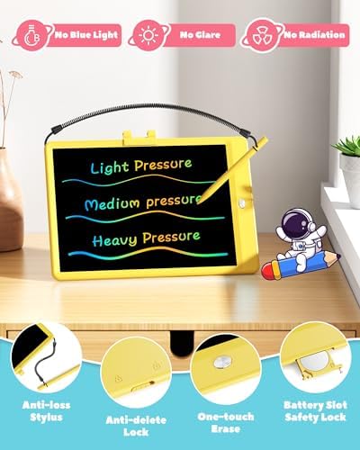 ORSEN LCD Writing Tablet 10 inch, Colorful Doodle Board Drawing Pad for Kids, Toddler Toys for Ages 2-4 5-7 Girls Boys Gifts (Yellow)