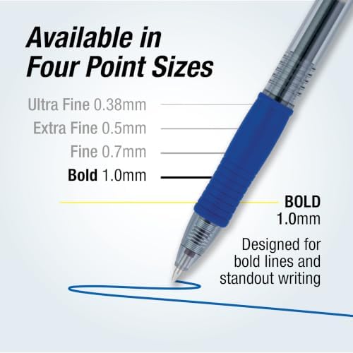 PILOT G2 Premium Gel Roller Pens, Blue Ink Pens Bold Point, Pack of 14