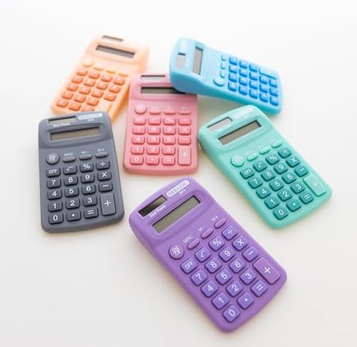 BAZIC Products 8-Digit Dual Power Pocket Calculator, Pastel Colors