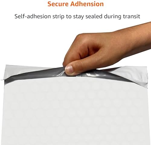 Amazon Basics Poly Bubble Mailer, 8.5" x 12" (Internal Size 8.25" x 11"), Self-Seal, 100-Pack, White/Grey