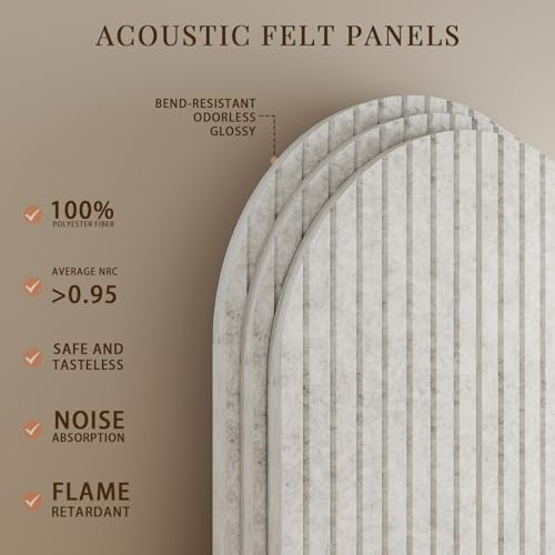 JBER Large Arched Felt Bulletin Board 36" x 24", 6 Pack, Silver Gray