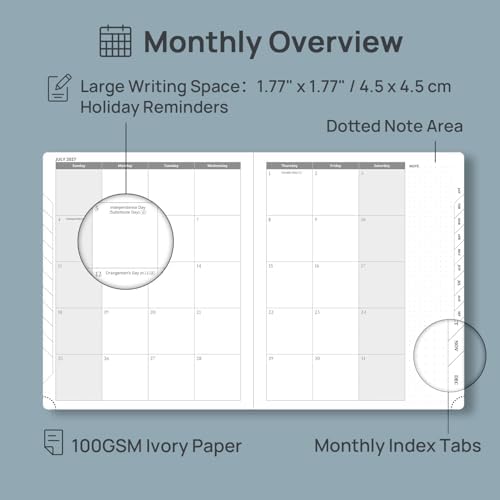 POPRUN 2027 Planner, Large-8.5" x 10.5", Weekly & Monthly Appointment Book