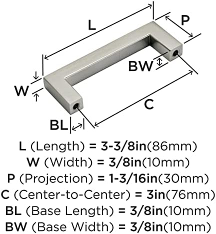 Amerock 25 Pack 3" Monument Satin Nickel Drawer Pull