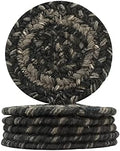 Homespice Flint Hill Jute Braided Coasters, Round 4" Set of 6