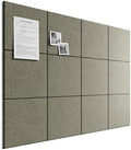 Bumusty Large Cork Board 48" x 36" Alternative - 12 Pack Felt Wall Tiles with 70 Safe Removable Adhesive Tabs, 30 Pushpins, Cork Boards for Walls Pin Board Bulletin Board Office Decor -Earth Brown