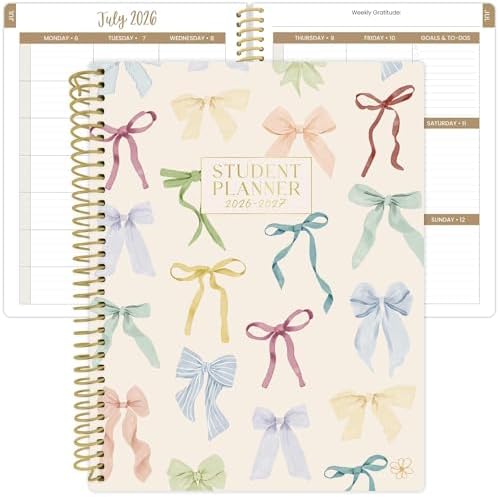 Daisy by bloom daily planners 2026-2027 Academic Year Student Planner (July 2026 - July 2027) - Elementary Through Middle School Calendar Agenda Book - 7” x 9" - Bows