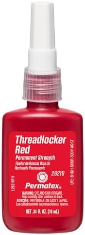 Permatex 26210 Permanent Strength Threadlocker Red, 10 ml