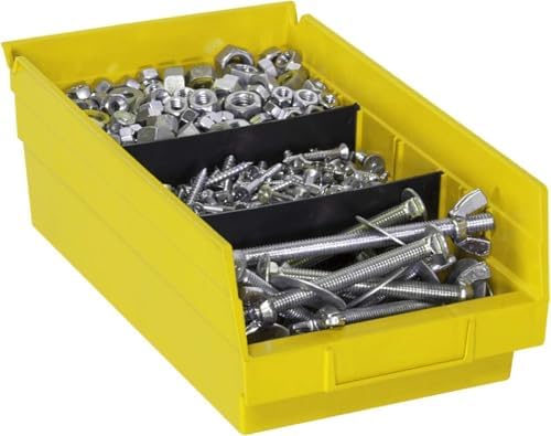 Akro-Mils 40130 Plastic Width Dividers for 4" Tall Shelf Bins, 24-Pk, Black