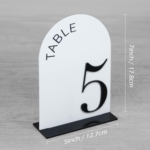 White Arch Wedding Table Numbers 1-10 with Stands