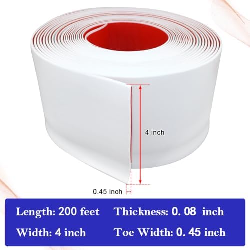 LSGCQ Vinyl Baseboard Molding Trim 4 Inch Self-Adhesive Vinyl Wall Base