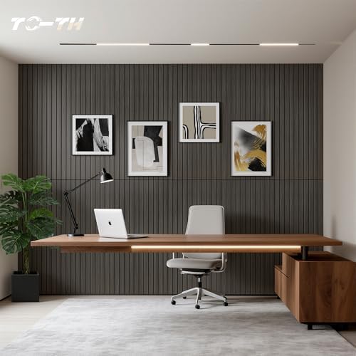 TO-TH Acoustic Panels Wood Look Noise Dampening Panel 10Pack, Rustic Walnut