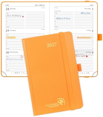 POPRUN Pocket Calendar 2027, Weekly 4" x 6.25" Pocket Calendar for Purse