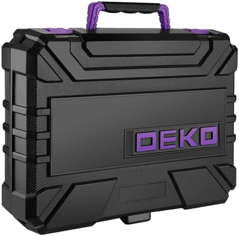 DEKOPRO Tool Set: Tool Kit with 8V Cordless Drill, Hand Toolbox with storage case, Tool set for Home Repairs 126 Piece, Purple