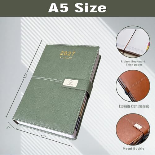 2027 Daily Planner - One Page per Day, 2027 Hourly Daily Calendar Book
