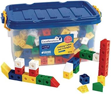 Excellerations Linking Cubes and Triangles - 360 Pieces, Ages 3+, PreK+