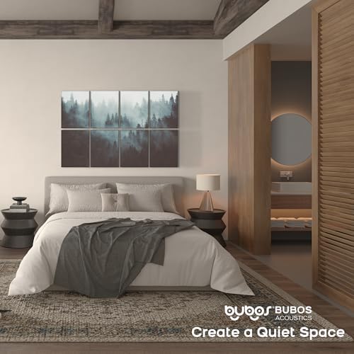 BUBOS 8 Pcs Art Acoustic Wall Panel,47.2”x31.4”Self Adhesive for Home Decor