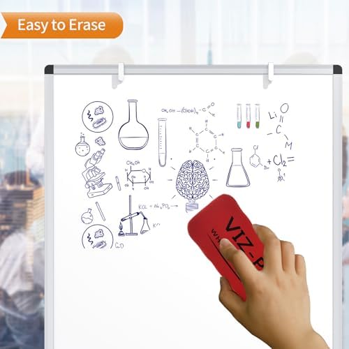 VIZ-PRO Whiteboard Easel, 36 x 24 Inches, Portable Tripod Dry Erase Board