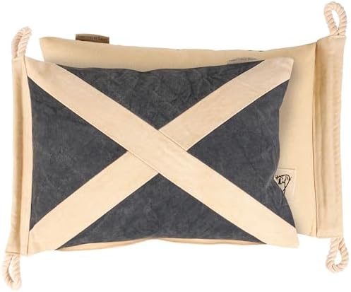 Primitives by Kathy Pillow with Decorative Cover, from Our Beach Collection displaying a Vintage Nautical Flag Inspired Design of The at Rest Flag Made with Durable Canvas