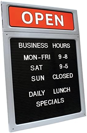 COSCO Message/Business Hours Sign, 15 x 20.5, Black/Red