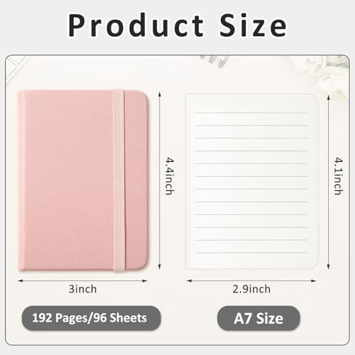 Ceenna 16 Packs Pocket Small Notebook Journals Mini Notebook bulk 192 Pages/96 Sheets Hardcover with Thick Lined Paper 3" x 4.4" A7 Small Notepad Pastel Color For Office Home Journey Supplies
