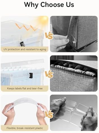Oterri Lockable Plastic File Box with Lid for Letter-Size | Hanging File Folders Not Included. Clear, Large 1-Pack. Home, Office, Classroom, Dorm, Tax, Under Bed, Filing Cabinet.