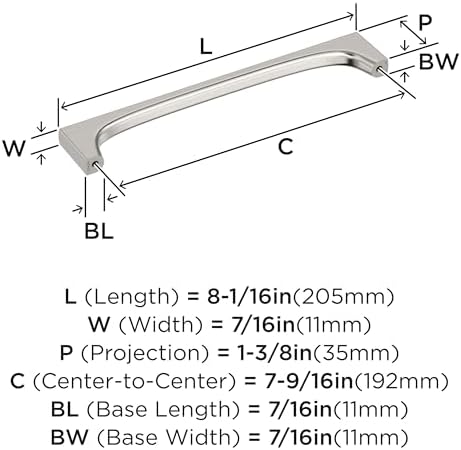 Amerock 7-9/16" Merced Satin Nickel Drawer Pull