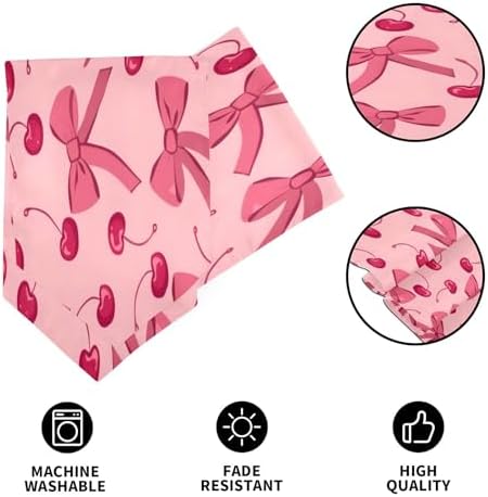ALAZA Double-Sided Pink Bow Cherry Table Runner 14x108 Inches Long,Table Cloth Runner for Wedding Birthday Party Kitchen Dining Home Everyday Decor