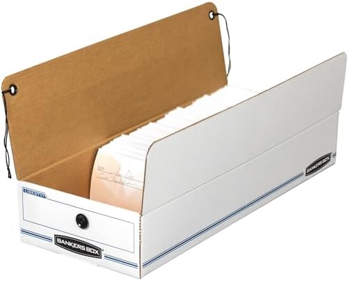 Bankers Box 12-Pack String & Button Check Box, 9" x 23" x 4"