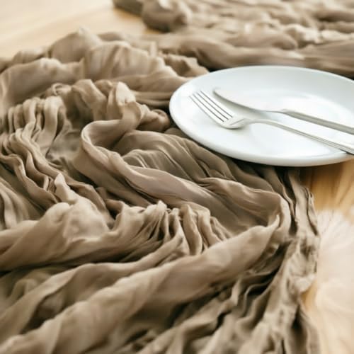 Nude Cheesecloth Table Runner Fall Boho Wedding Birthday Home Decor