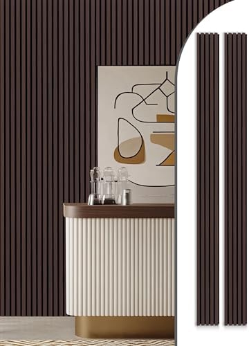 WoveN SounD Wood Panels for Wall, Brown, 2 Pack, 108x8 in