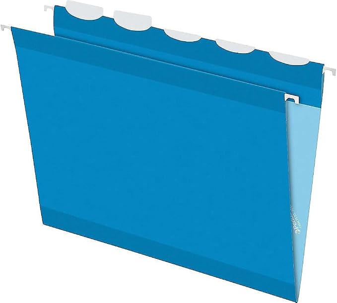 Pendaflex Ready-Tab Reinforced Hanging Folders, Letter Size, Blue, 5 Tab, 25/BX (42622)
