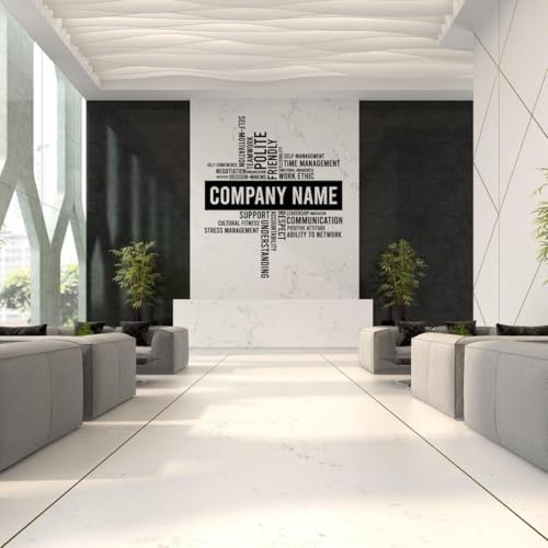 Elegant Workspace Decal: Office Wall Stickers for Aesthetic Enhancement 79 x 79