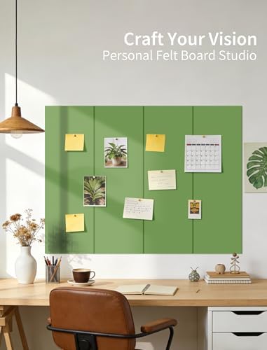 48" x 36" Cork Board Alternative, 12 Pack Felt Bulletin Board Tiles with 30 Adhesive Tabs Wall Push Pin Board for Office Classroom Bedroom Decor