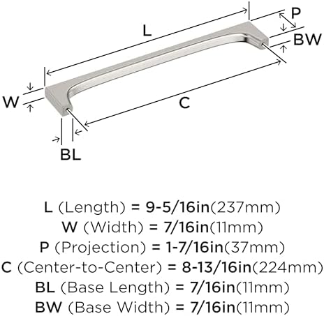 Amerock 8-13/16" Merced Satin Nickel Drawer Pull